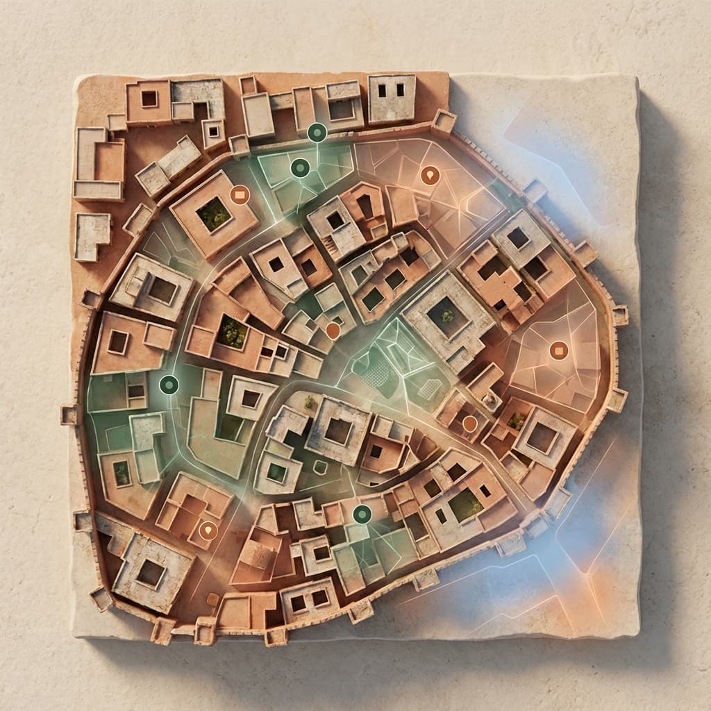 Visualisation cartographique premium de quartiers au Maroc